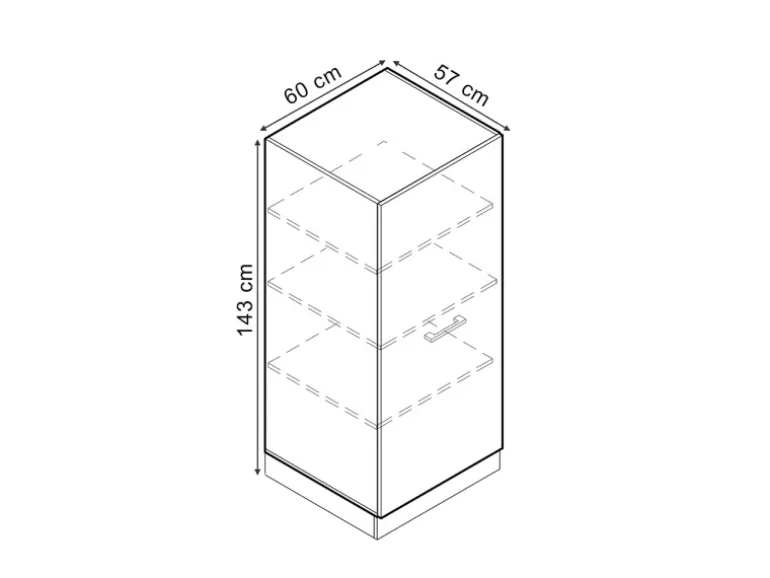 Vicco Hochschrank R-Line Küchenkommode Artisan-Eiche/Anthrazit 60 cm