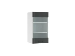 Vicco Küchenglasschrank Fame-Line Glashängeschrank Anthrazit/Weiß 40 cm