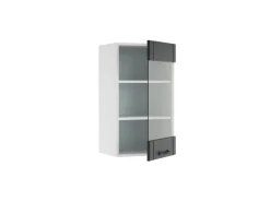 Vicco Küchenglasschrank Fame-Line Glashängeschrank Anthrazit/Weiß 40 cm