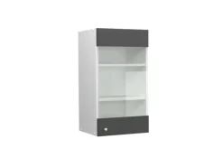 Vicco Küchenglasschrank Fame-Line Glashängeschrank Anthrazit-Gold/Weiß 40 cm