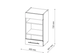 Vicco Küchenglasschrank Fame-Line Glashängeschrank Anthrazit-Gold/Weiß 40 cm