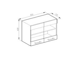 Vicco Küchenglasschrank R-Line Glashängeschrank Anthrazit Hochglanz/Weiß 80 cm