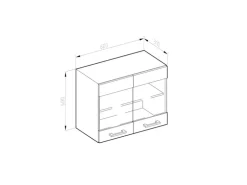 Vicco Küchenglasschrank R-Line Glashängeschrank Weiß Hochglanz/Anthrazit 60 cm