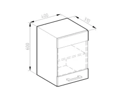 Vicco Küchenglasschrank R-Line Glashängeschrank Rot/Anthrazit 40 cm J-Shape