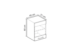 Vicco Küchenglasschrank R-Line Glashängeschrank Schwarz Beton/Anthrazit 40 cm
