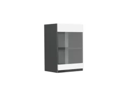 Vicco Küchenglasschrank R-Line Glashängeschrank Weiß/Anthrazit 40 cm J-Shape