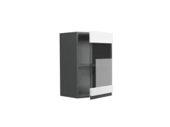 Vicco Küchenglasschrank R-Line Glashängeschrank Weiß/Anthrazit 40 cm J-Shape