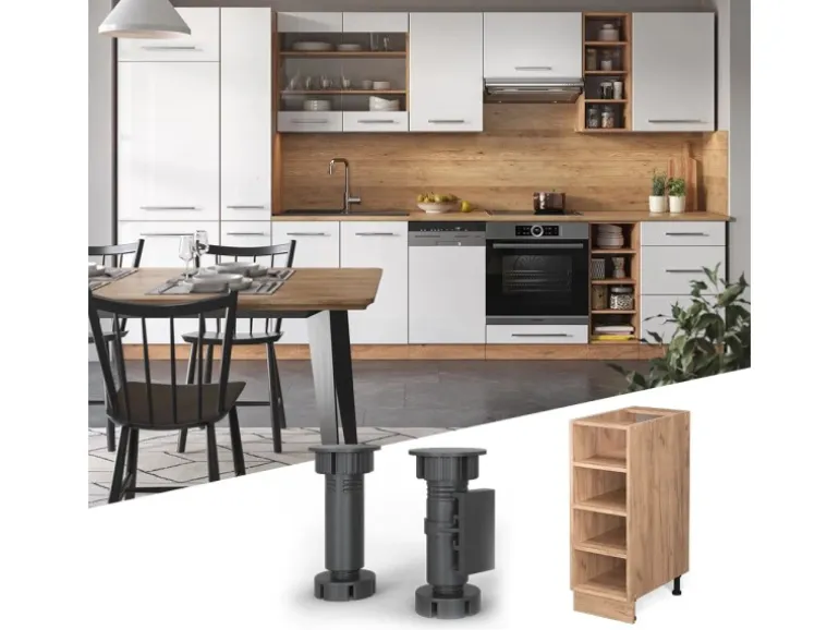 Vicco Küchenregal Fame-Line Offener Küchenschrank Goldkraft Eiche 30 cm AP Anthrazit