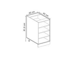 Vicco Küchenregal R-Line Offener Küchenschrank Anthrazit 40 cm AP Eiche