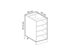 Vicco Küchenregal R-Line Offener Küchenschrank Goldkraft Eiche 30 cm AP Eiche