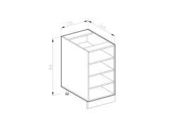 Vicco Küchenregal R-Line Offener Küchenschrank Goldkraft Eiche 20 cm AP Eiche