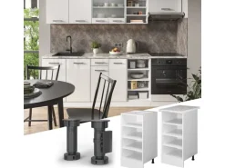 Vicco Küchenregal R-Line Offener Küchenschrank Weiß/Weiß 40 cm AP Marmor