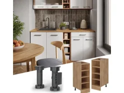 Vicco Küchenregal R-Line Offener Küchenschrank Goldkraft Eiche 30 cm AP Anthrazit