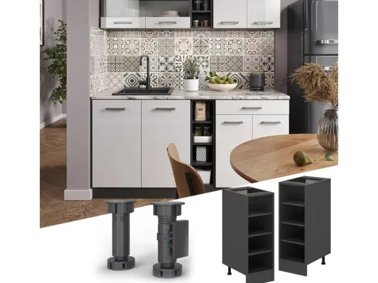 Vicco Küchenregal R-Line Offener Küchenschrank Anthrazit 30 cm AP Anthrazit