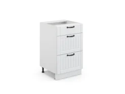 Vicco Küchenunterschrank Fame-Line Weiß Landhaus/Weiß 50 cm ohne Arbeitsplatte