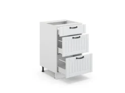 Vicco Küchenunterschrank Fame-Line Weiß Landhaus/Weiß 50 cm ohne Arbeitsplatte
