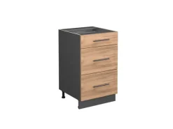 Vicco Küchenunterschrank Fame-Line Goldkraft Eiche/Anthrazit 50 cm ohne Arbeitsplatte