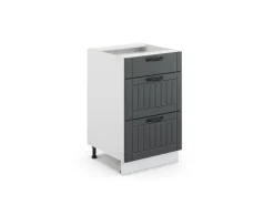 Vicco Küchenunterschrank Fame-Line Anthrazit/Weiß 50 cm ohne Arbeitsplatte