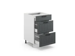 Vicco Küchenunterschrank Fame-Line Anthrazit/Weiß 50 cm ohne Arbeitsplatte