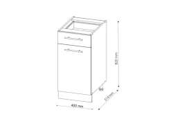 Vicco Küchenunterschrank Fame-Line Weiß Hochglanz/Anthrazit 40 cm AP Anthrazit