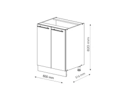 Vicco Küchenunterschrank Fame-Line Anthrazit Hochglanz/Weiß 60 cm ohne Arbeitsplatte
