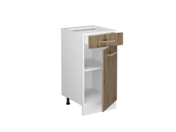 Vicco Küchenunterschrank R-Line Schubladenschrank für die Küche Artisan-Eiche/Weiß 40 cm AP Marmor