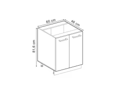Vicco Küchenunterschrank R-Line Artisan-Eiche/Goldkraft Eiche 60 cm AP Eiche