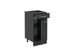 Vicco Küchenunterschrank R-Line Schwarz Beton/Anthrazit 40 cm AP Eiche