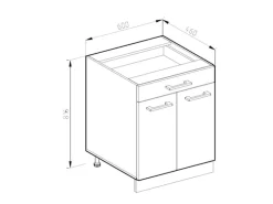 Vicco Küchenunterschrank R-Line Weiß Hochglanz 60 cm mit Schublade ohne Arbeitsplatte