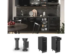 Vicco Küchenunterschrank R-Line Schwarz Hochglanz/Anthrazit 30 cm ohne Arbeitsplatte