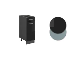 Vicco Küchenunterschrank R-Line Schwarz Hochglanz/Anthrazit 30 cm ohne Arbeitsplatte