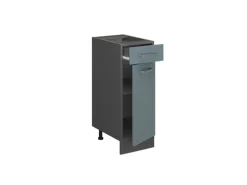 Vicco Küchenunterschrank R-Line Schubladenschrank für die Küche Blau-Grau/Anthrazit 30 cm AP Eiche
