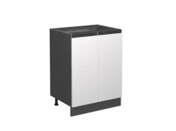 Vicco Küchenunterschrank R-Line Weiß/Anthrazit 60 cm J-Shape ohne Arbeitsplatte
