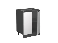 Vicco Küchenunterschrank R-Line Weiß/Anthrazit 60 cm J-Shape ohne Arbeitsplatte