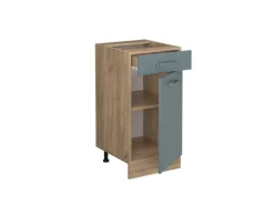 Vicco Küchenunterschrank R-Line Blau-Grau/Goldkraft Eiche 40 cm AP Eiche
