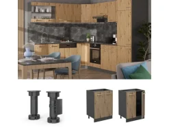 Vicco Küchenunterschrank R-Line Artisan-Eiche/Anthrazit 60 cm ohne Arbeitsplatte