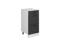 Vicco Küchenunterschrank R-Line Anthrazit Landhaus/Weiß 40 cm mit Schubladen ohne Arbeitsplatte