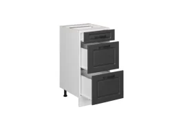 Vicco Küchenunterschrank R-Line Anthrazit Landhaus/Weiß 40 cm mit Schubladen ohne Arbeitsplatte