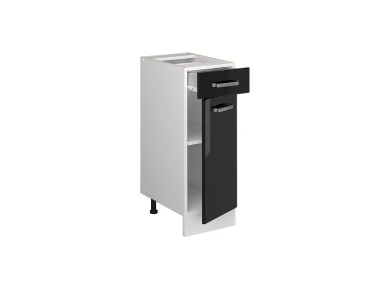 Vicco Küchenunterschrank R-Line Schwarz Hochglanz/Weiß 30 cm ohne Arbeitsplatte