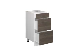 Vicco Küchenunterschrank R-Line Grau/Weiß 40 cm mit Schubladen AP Eiche