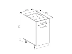 Vicco Küchenunterschrank R-Line Weiß Hochglanz/Weiß 40 cm AP Anthrazit