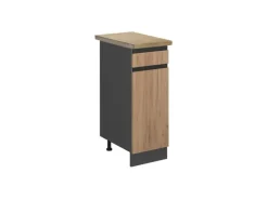 Vicco Küchenunterschrank R-Line Goldkraft Eiche/Anthrazit 30 cm AP Eiche