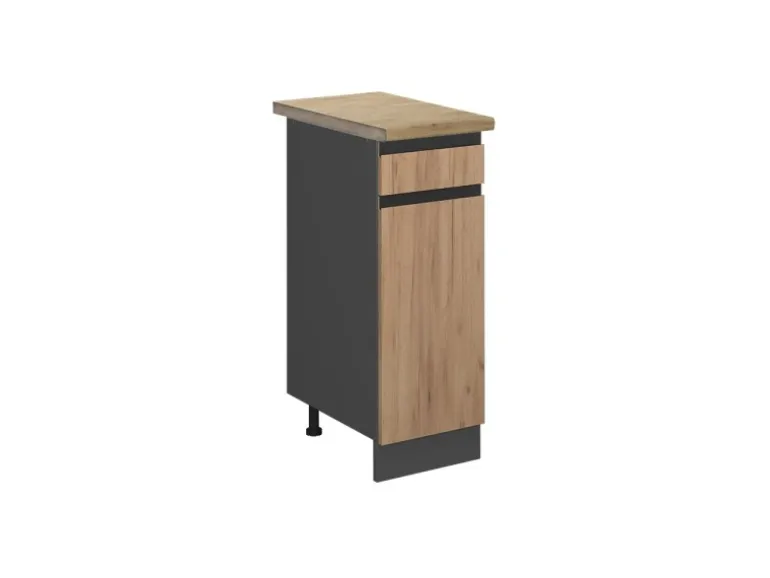 Vicco Küchenunterschrank R-Line Goldkraft Eiche/Anthrazit 30 cm AP Eiche