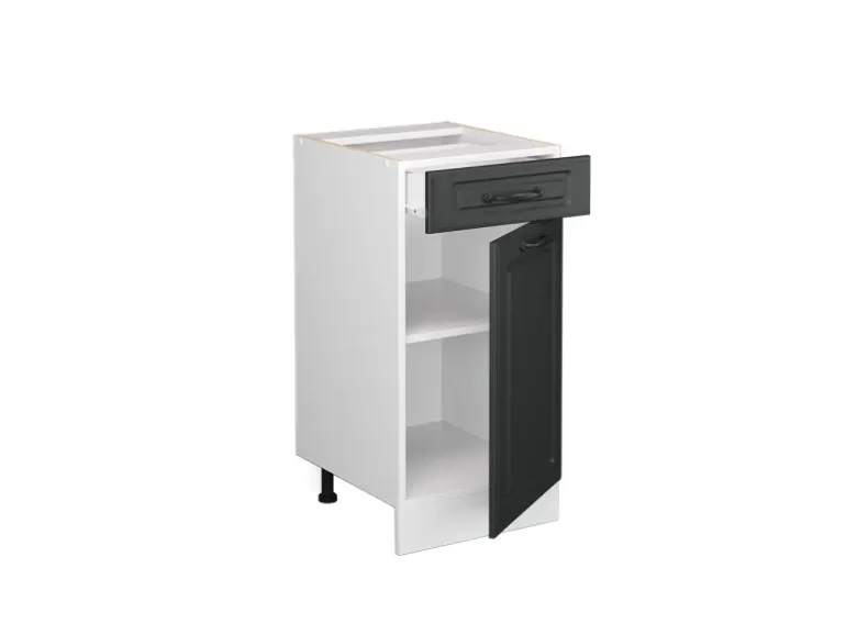 Vicco Küchenunterschrank R-Line Anthrazit Landhaus/Weiß 40 cm ohne Arbeitsplatte