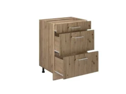 Vicco Küchenunterschrank R-Line Artisan-Eiche/Goldkraft Eiche 60 cm mit Schubladen ohne Arbeitsplatte