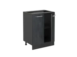 Vicco Küchenunterschrank R-Line Schwarz Beton/Anthrazit 60 cm ohne Arbeitsplatte