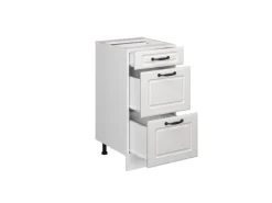 Vicco Küchenunterschrank R-Line Weiß Landhaus/Weiß 40 cm mit Schubladen ohne Arbeitsplatte