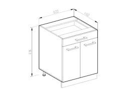 Vicco Küchenunterschrank R-Line Anthrazit Hochglanz/Weiß 60 cm mit Schublade ohne Arbeitsplatte