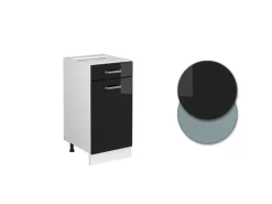 Vicco Küchenunterschrank R-Line Schwarz Hochglanz/Weiß 40 cm AP Anthrazit