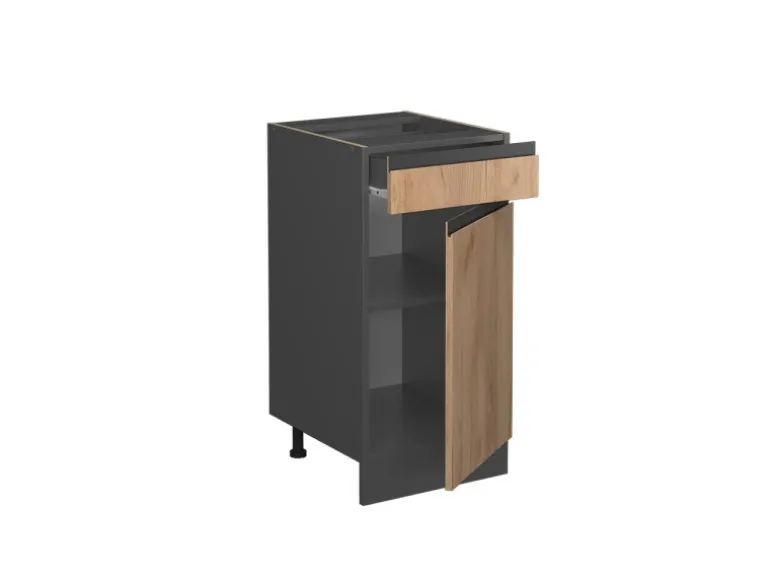 Vicco Küchenunterschrank R-Line Goldkraft Eiche/Anthrazit 40 cm AP Eiche mit Anthrazit Korpus